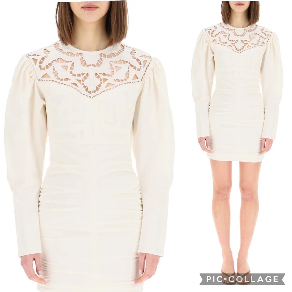 Isabel Marant Mini Dress Long Sleeves Taydo Embroidered Size M NWT